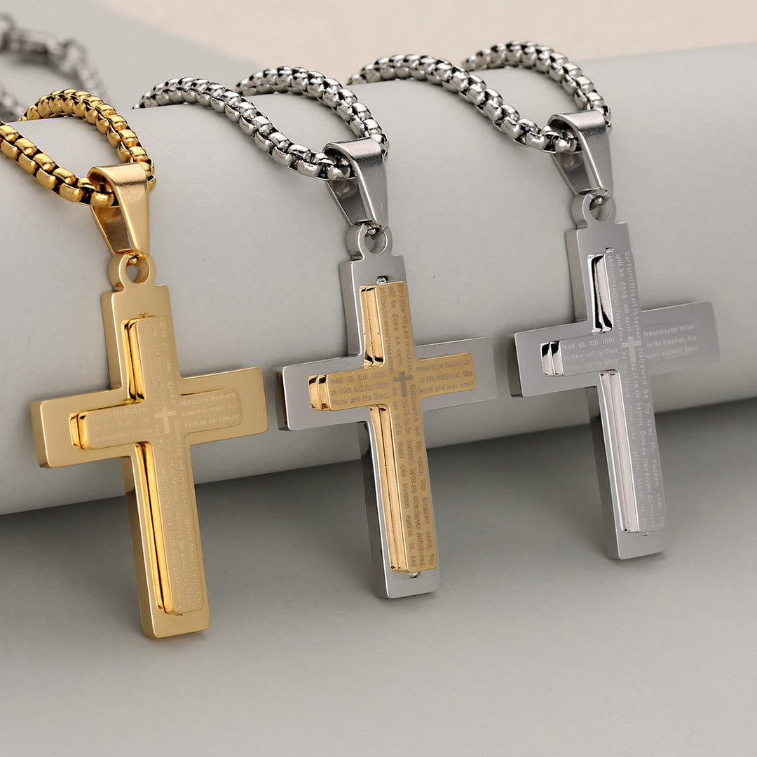 Minimalist Tricolor Cross Necklace Embodying Faith and Simplicity