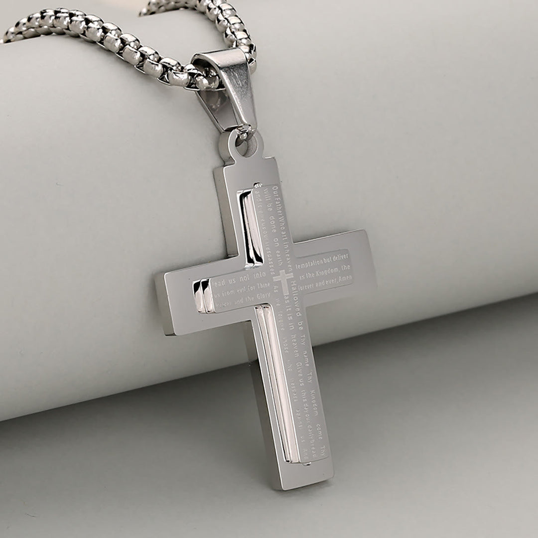 Minimalist Tricolor Cross Necklace Embodying Faith and Simplicity