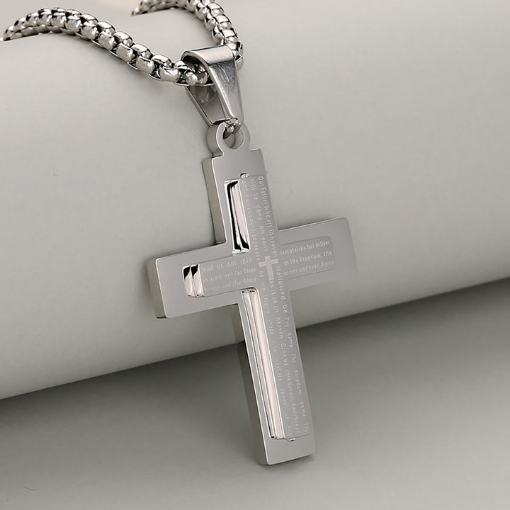 Minimalist Tricolor Cross Necklace Embodying Faith and Simplicity