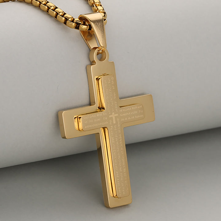 Minimalist Tricolor Cross Necklace Embodying Faith and Simplicity
