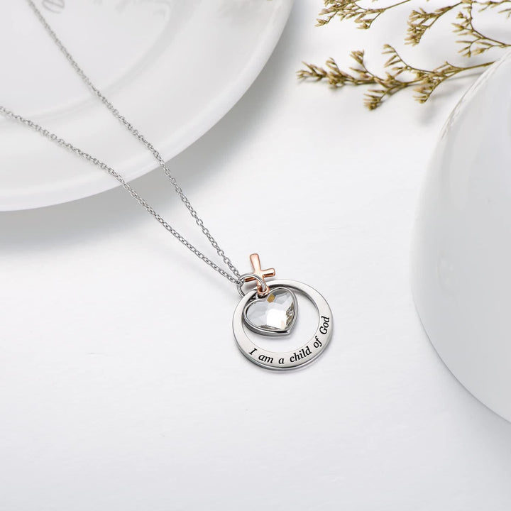 Delicate Mustard Seed Necklace with Cross and Scripture Message