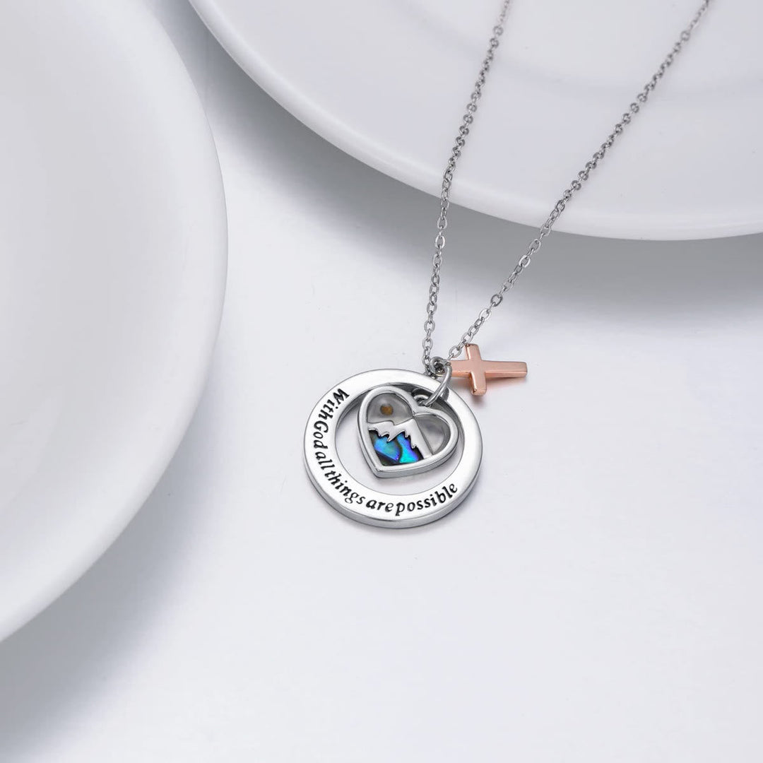 Delicate Mustard Seed Necklace with Cross and Scripture Message