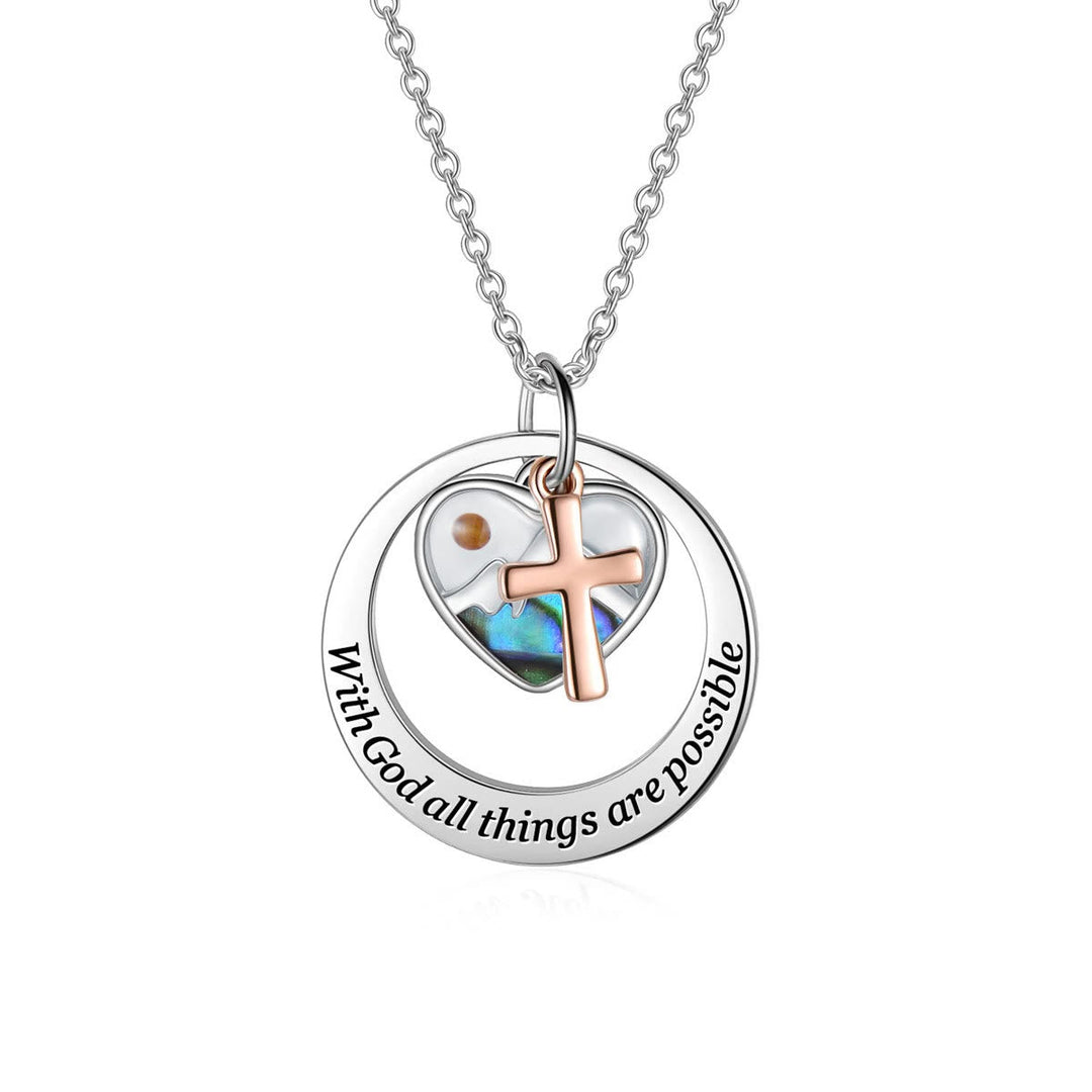 Delicate Mustard Seed Necklace with Cross and Scripture Message