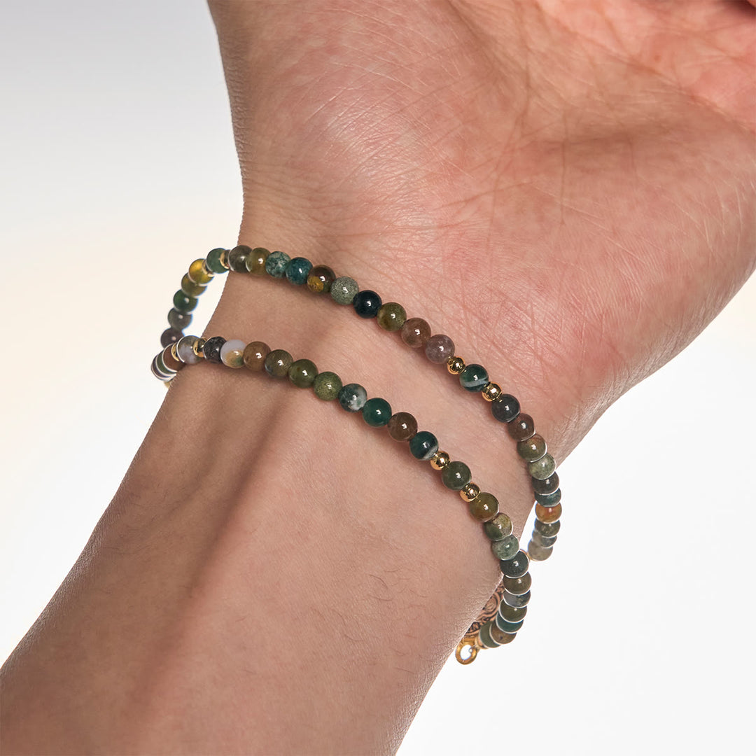 Handmade Earth Tone Rosary Bracelets with Cross & St. Benedict Charm