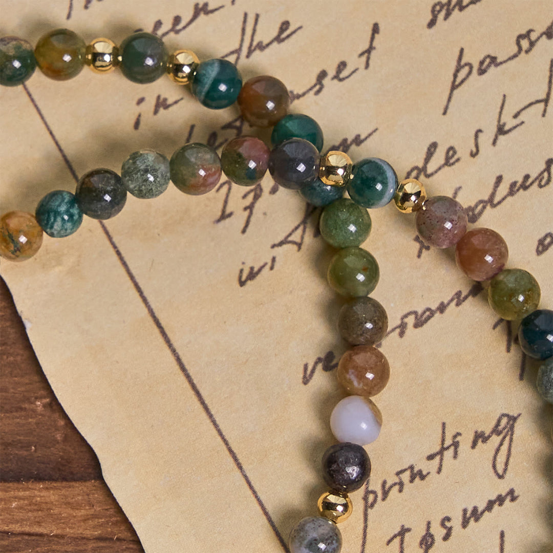 Handmade Earth Tone Rosary Bracelets with Cross & St. Benedict Charm