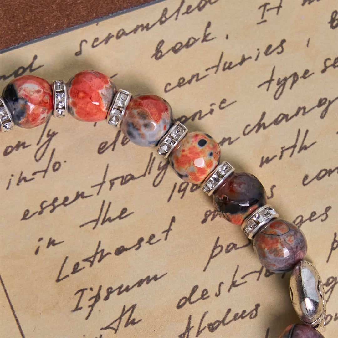 Marbling Agate Calico Cat to Pray with St. Benedict Pet Memorial Animal Bracelet
