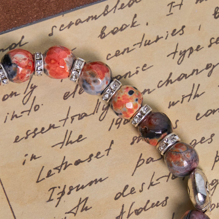 Marbling Agate Calico Cat to Pray with St. Benedict Pet Memorial Animal Bracelet