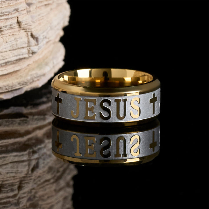 Titanium Steel Ring with Laser engraving "JESUS"