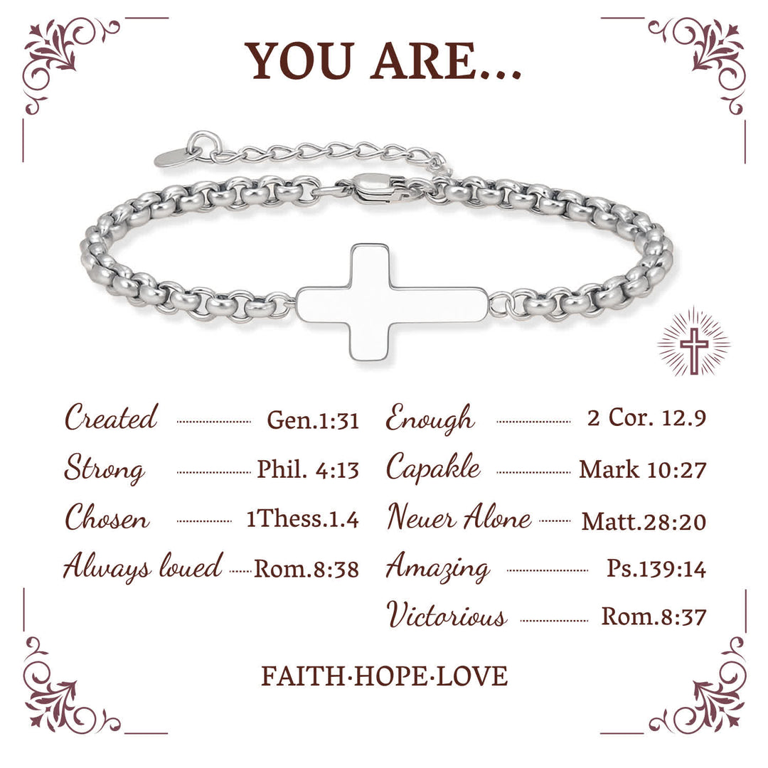 Minimalist Cross Chain Bracelets: Two Colors with Blessing Card