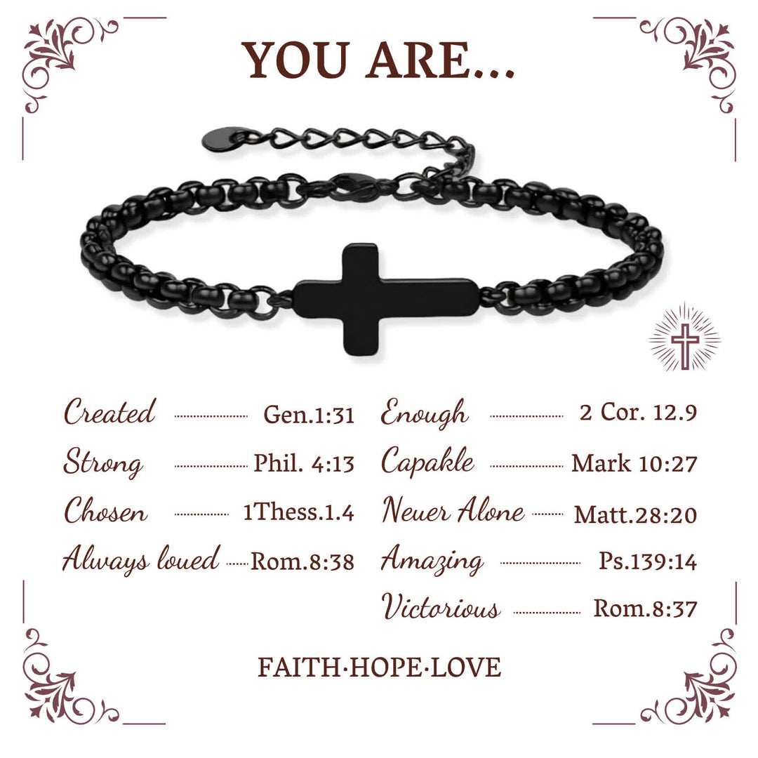 Minimalist Cross Chain Bracelets: Two Colors with Blessing Card