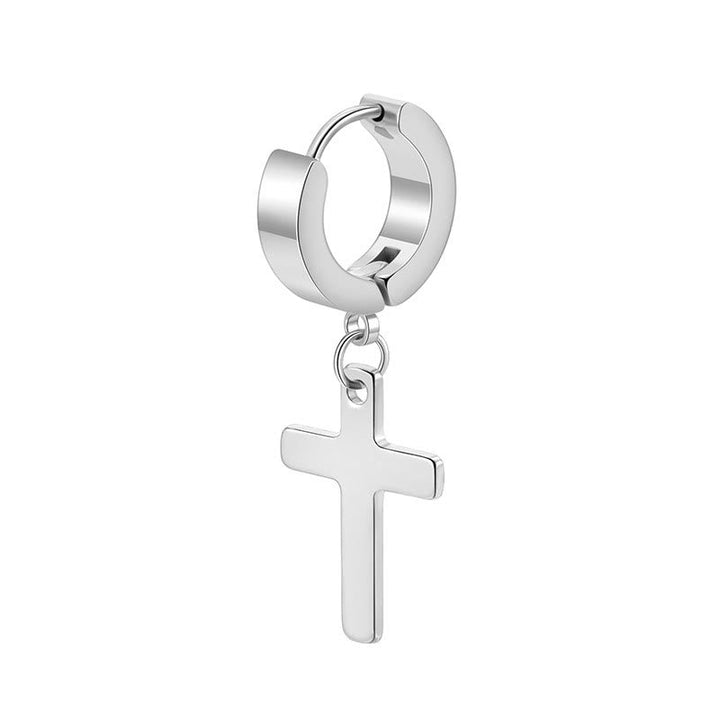 Trendy Cross Dangle Hoop Earrings: Cool & Stylish Jewelry for Daily Wear