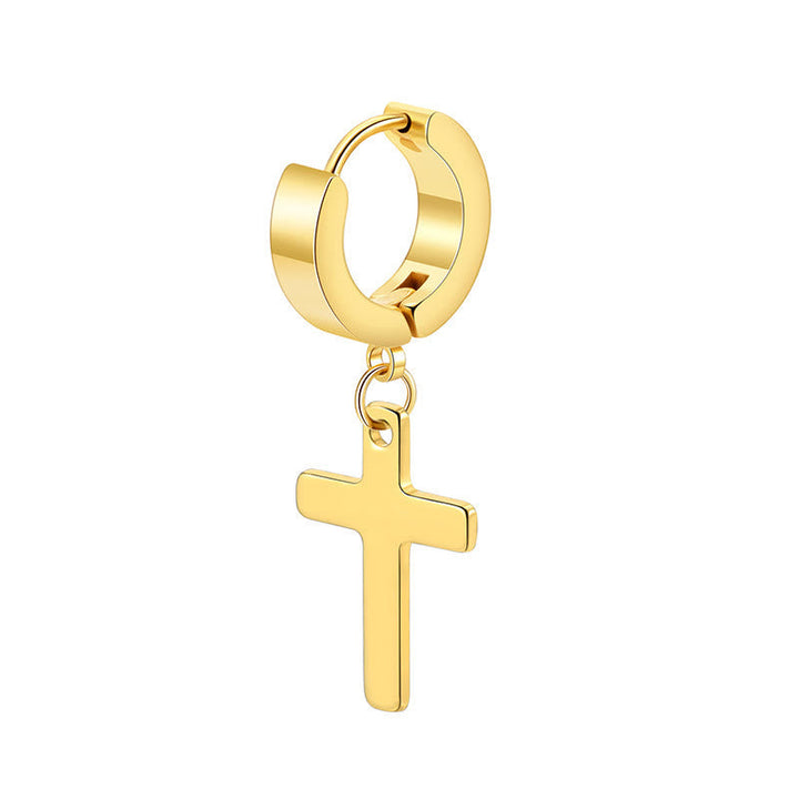 Trendy Cross Dangle Hoop Earrings: Cool & Stylish Jewelry for Daily Wear