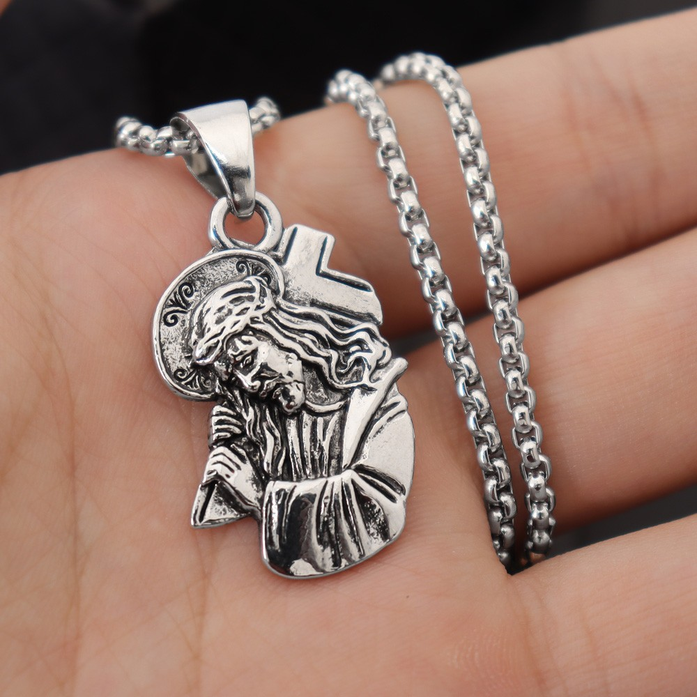 Classic Jesus with Crown of Thorns Cross Pendant Necklace: Soul Meets Blessing