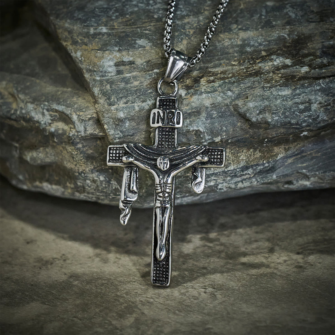 Artistic Sterling Silver INRI Cross Necklace: A Unique Blend of Art and Belief