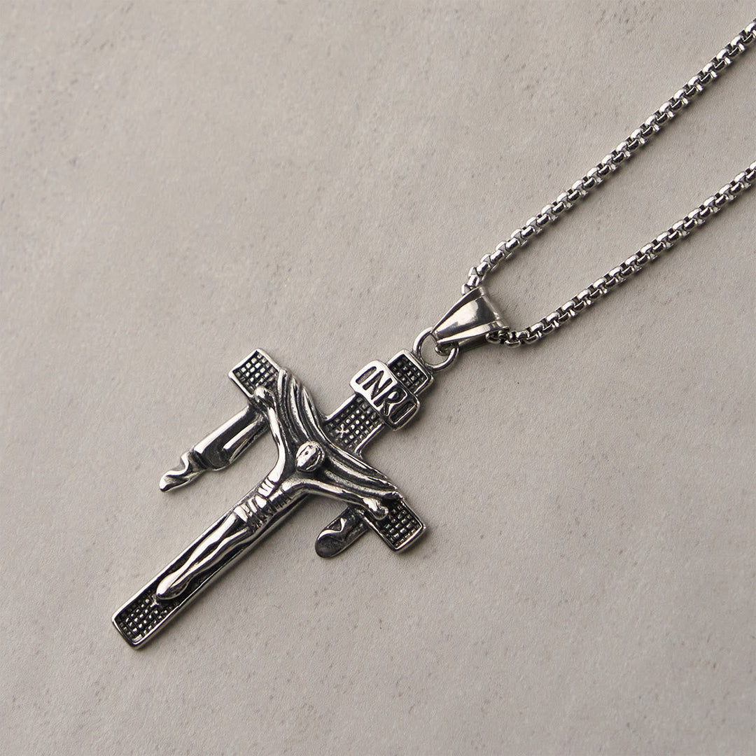 Artistic Sterling Silver INRI Cross Necklace: A Unique Blend of Art and Belief