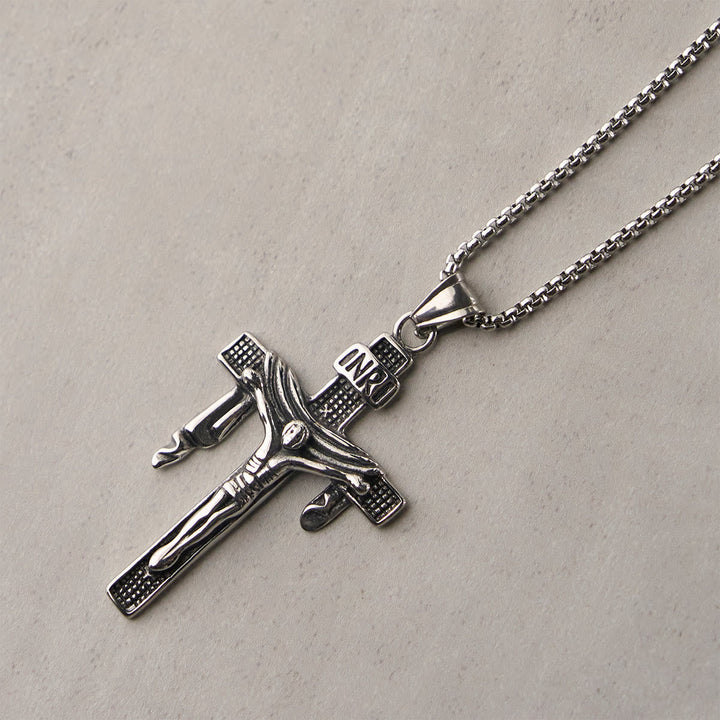 Artistic Sterling Silver INRI Cross Necklace: A Unique Blend of Art and Belief