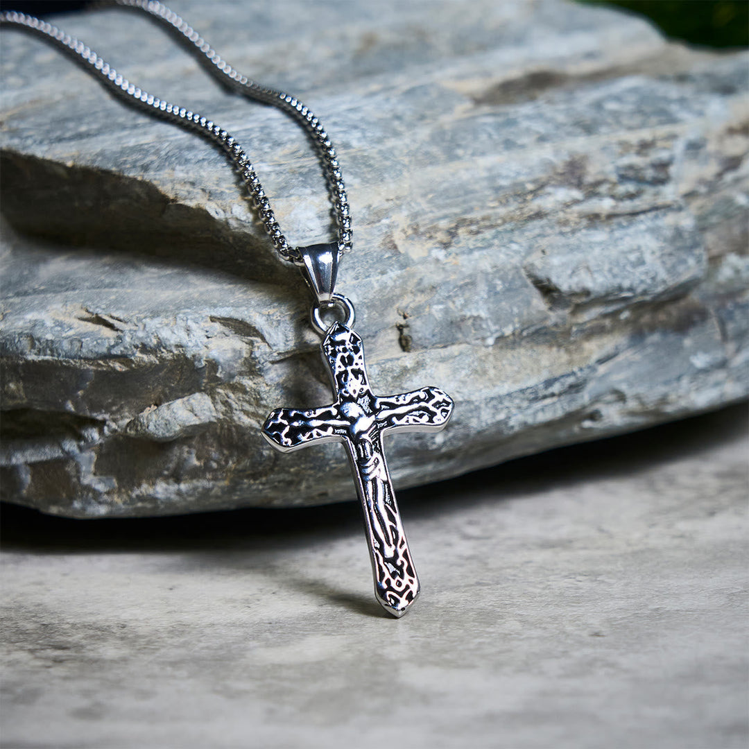 Classic Stainless Steel Ornate Cross Necklace: A Profound Symbol of Faith