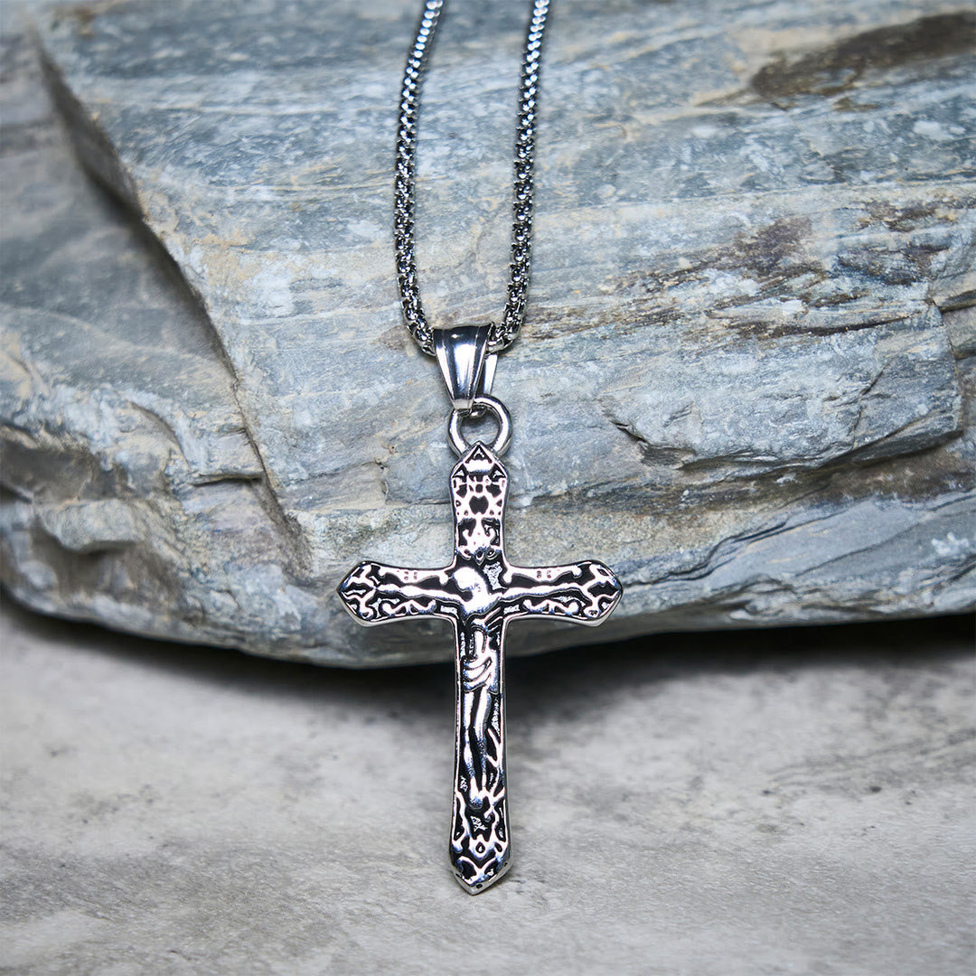 Classic Stainless Steel Ornate Cross Necklace: A Profound Symbol of Faith
