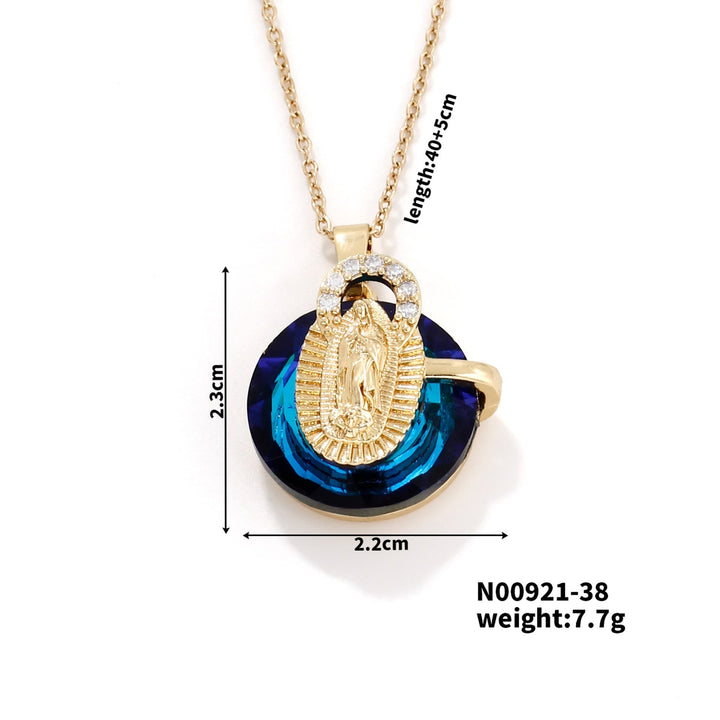Multicolored Our Lady Crystal Necklaces: Faith - Filled Artistic Jewelry