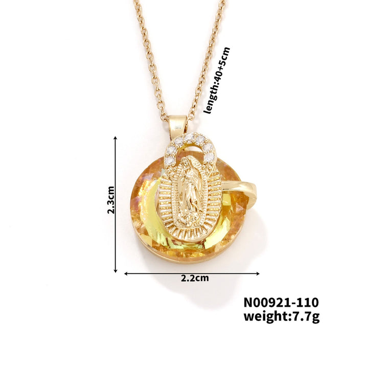 Multicolored Our Lady Crystal Necklaces: Faith - Filled Artistic Jewelry