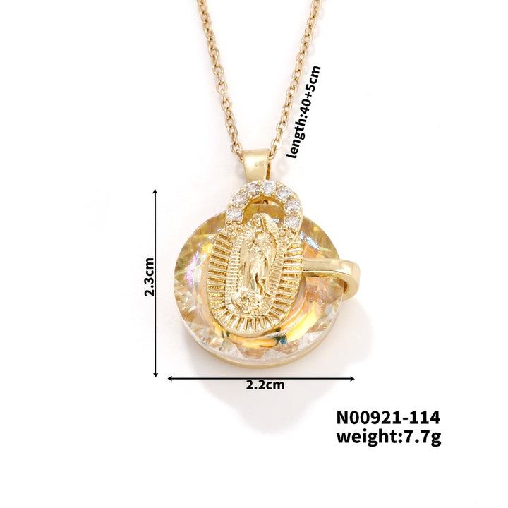 Multicolored Our Lady Crystal Necklaces: Faith - Filled Artistic Jewelry