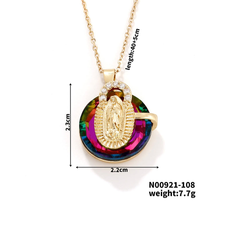 Multicolored Our Lady Crystal Necklaces: Faith - Filled Artistic Jewelry
