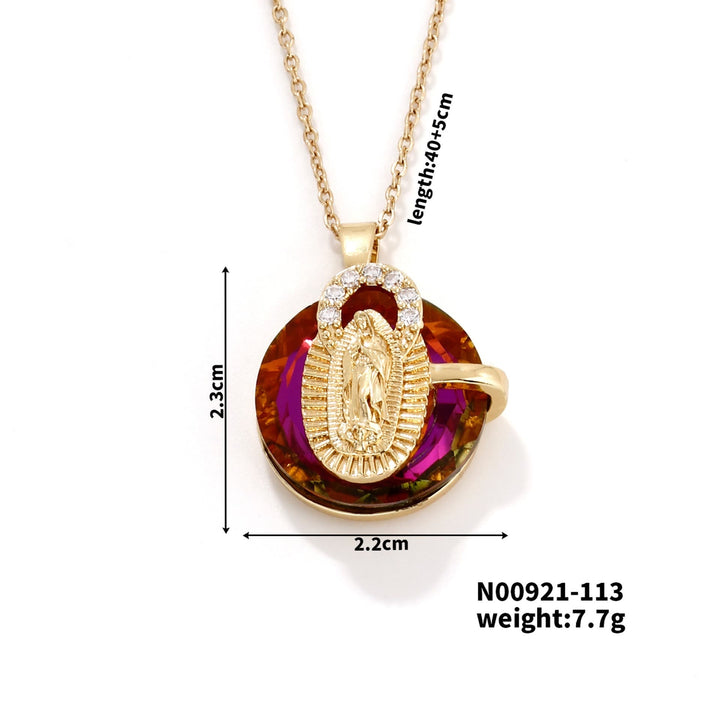 Multicolored Our Lady Crystal Necklaces: Faith - Filled Artistic Jewelry