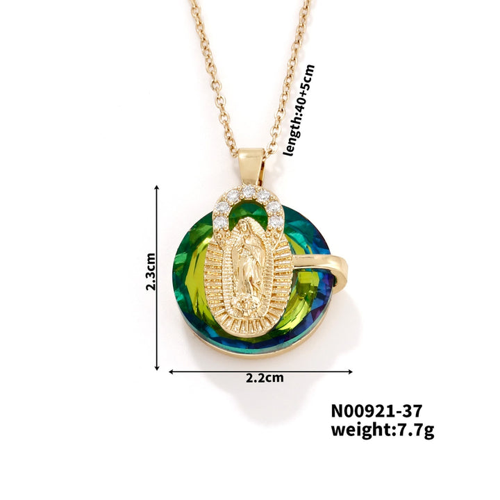 Multicolored Our Lady Crystal Necklaces: Faith - Filled Artistic Jewelry