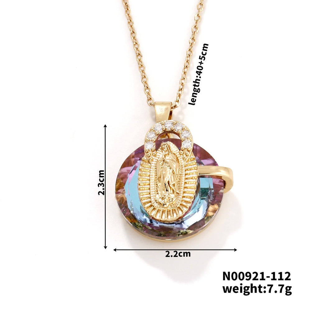 Multicolored Our Lady Crystal Necklaces: Faith - Filled Artistic Jewelry