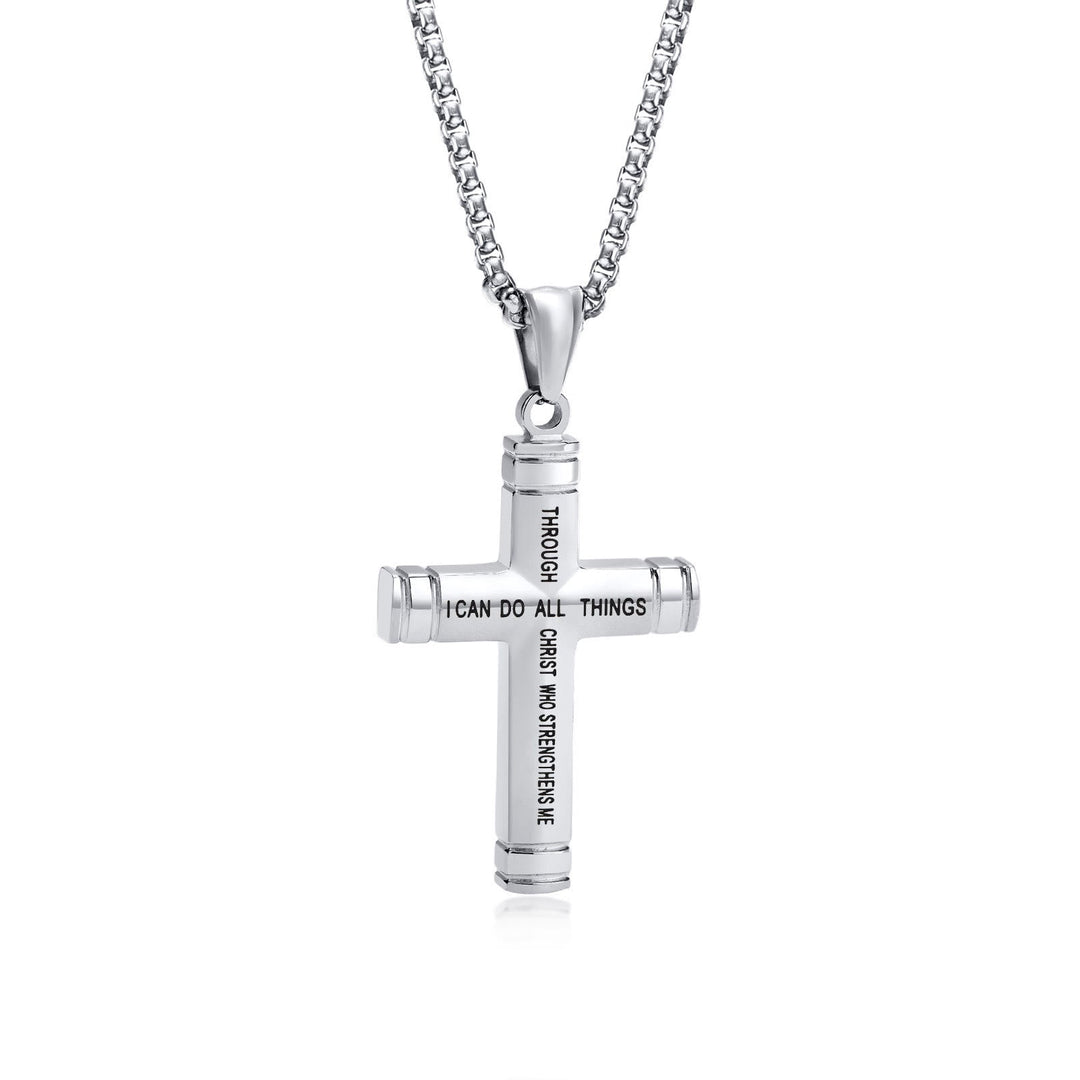 Multi - Color Cross Necklace with Scripture: Personalized Faith Wear