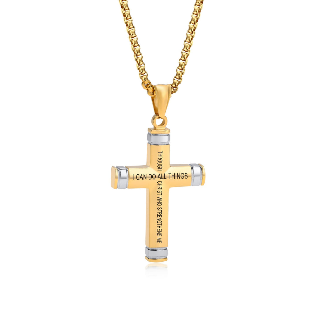 Multi - Color Cross Necklace with Scripture: Personalized Faith Wear