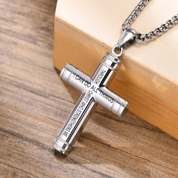Multi - Color Cross Necklace with Scripture: Personalized Faith Wear