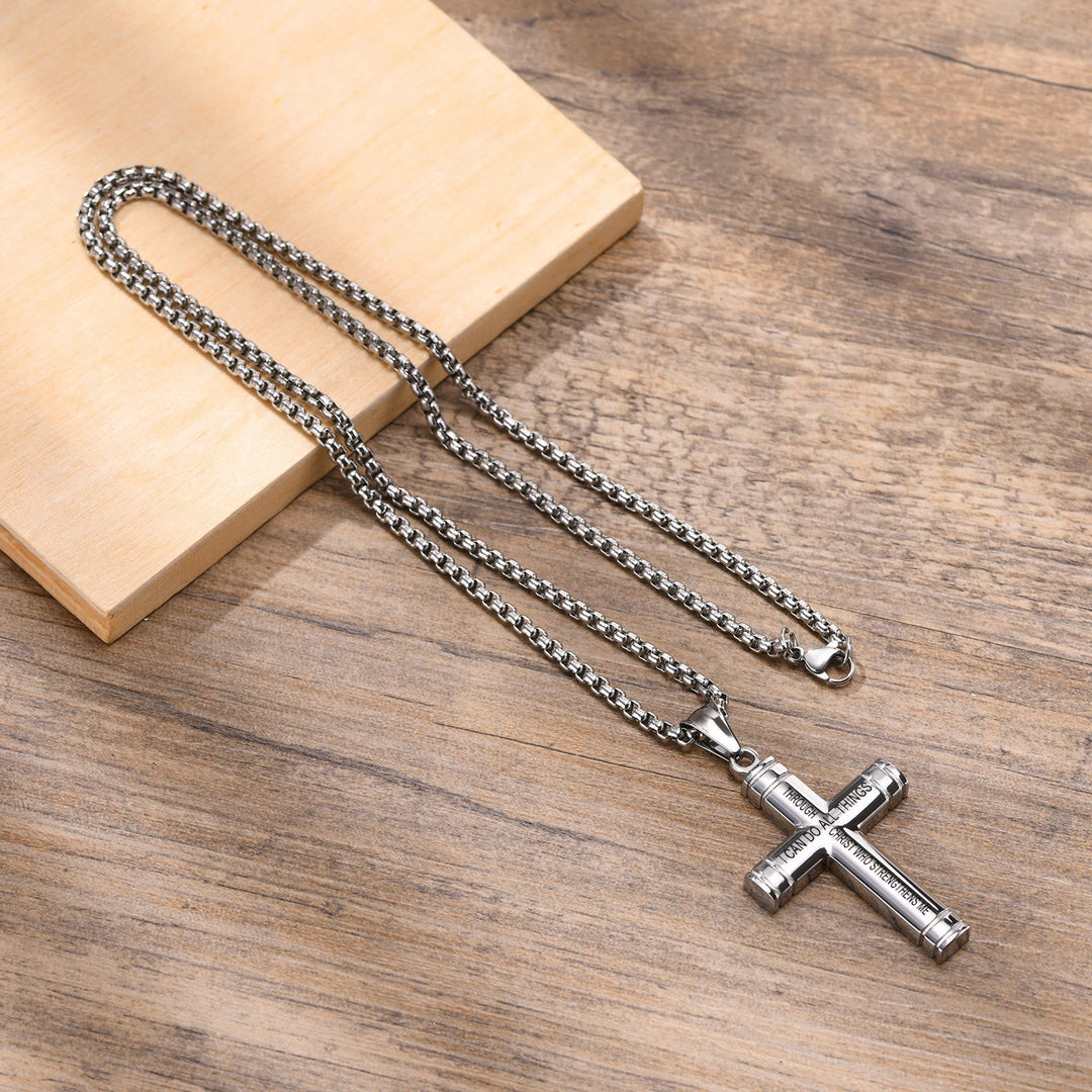 Multi - Color Cross Necklace with Scripture: Personalized Faith Wear