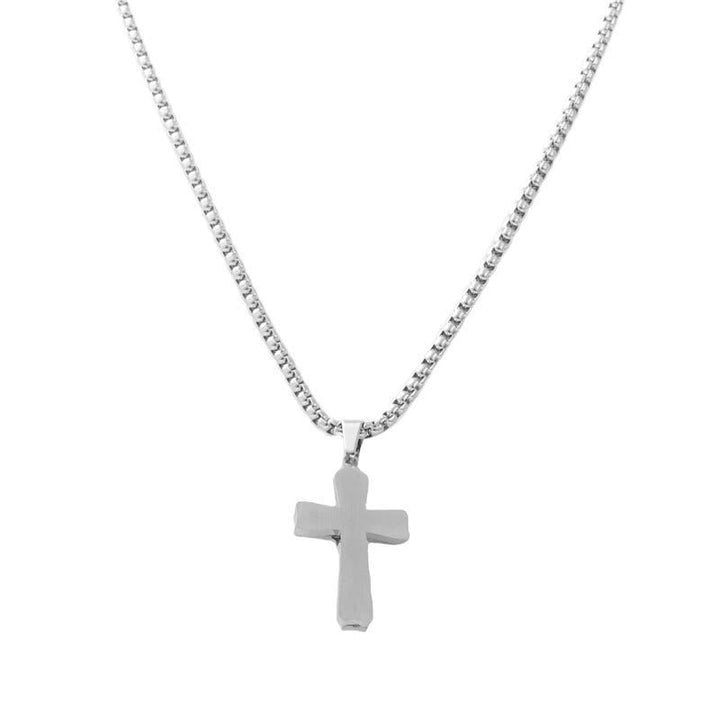 Dual - Tone Metal Crucifix Necklace with Jesus Figure: Faith & Art Fusion