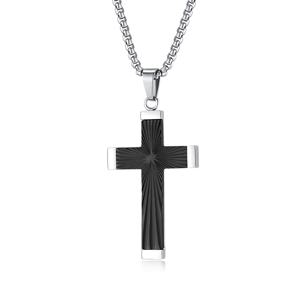 Three - Color Radiant Cross Pendant: A Fusion of Art and Belief