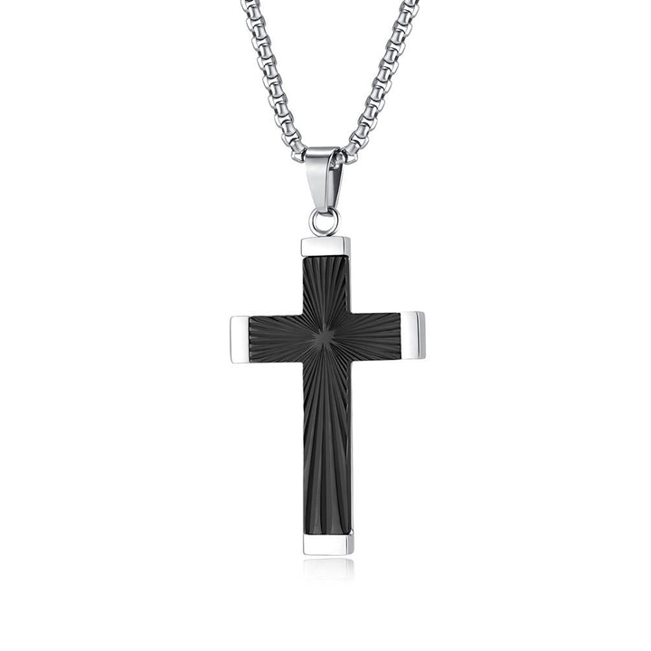 Three - Color Radiant Cross Pendant: A Fusion of Art and Belief