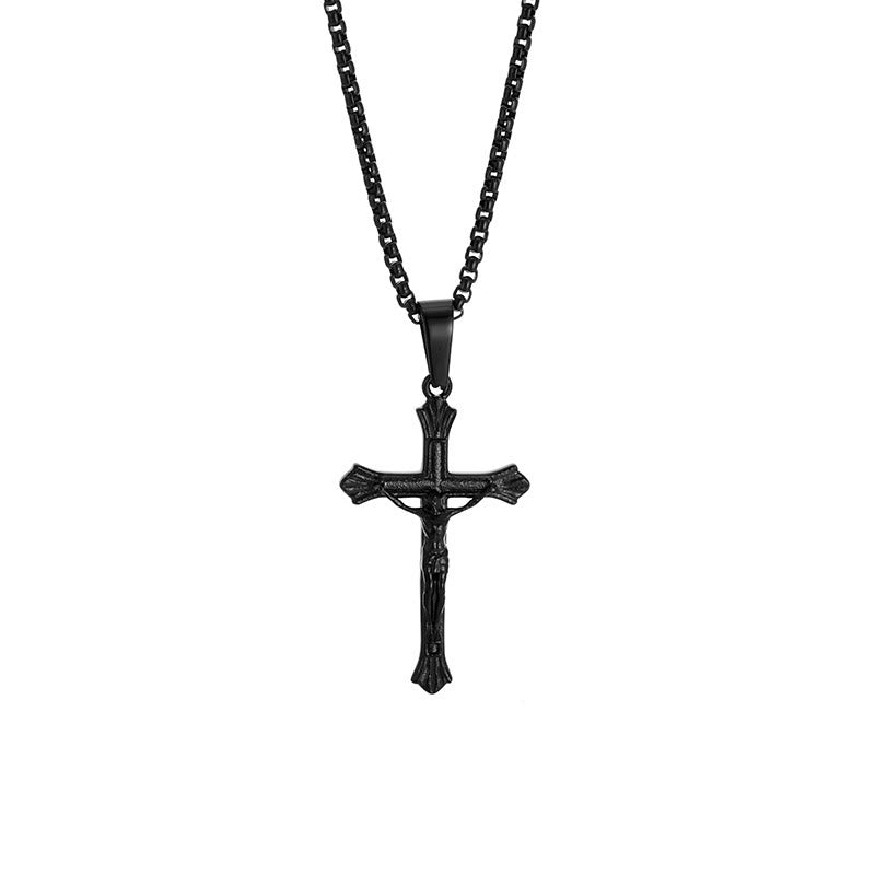 Tri - Color Jesus Crucifix Necklace: A Fusion of Faith and Stylish Hues