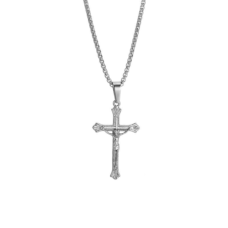 Tri - Color Jesus Crucifix Necklace: A Fusion of Faith and Stylish Hues