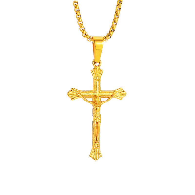 Tri - Color Jesus Crucifix Necklace: A Fusion of Faith and Stylish Hues