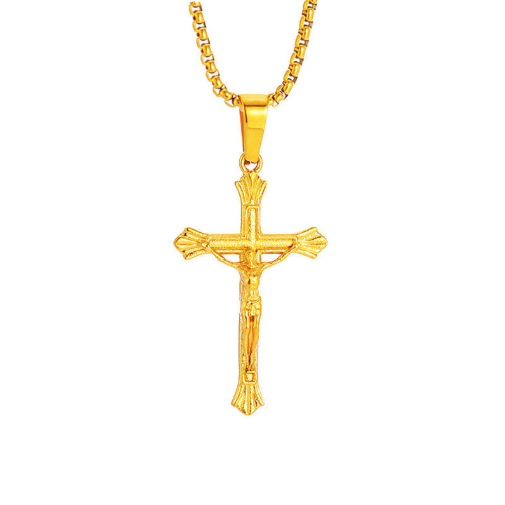 Tri - Color Jesus Crucifix Necklace: A Fusion of Faith and Stylish Hues