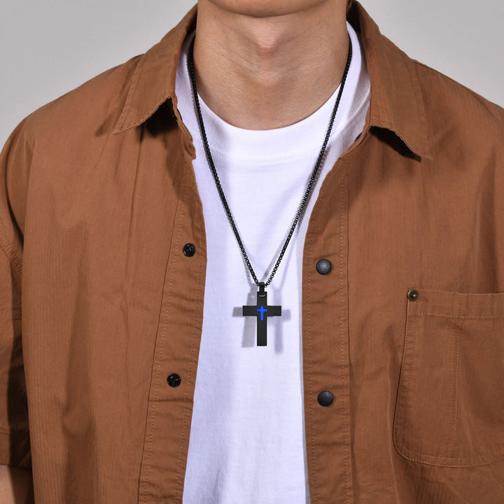 Two - Tone Stainless Steel Cross Necklace: Faith Meets Stylish Contrast