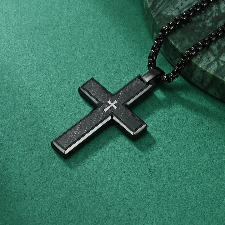 Multi - Style Two - Tone Cross Necklace: Blend of Faith and Chic Hues