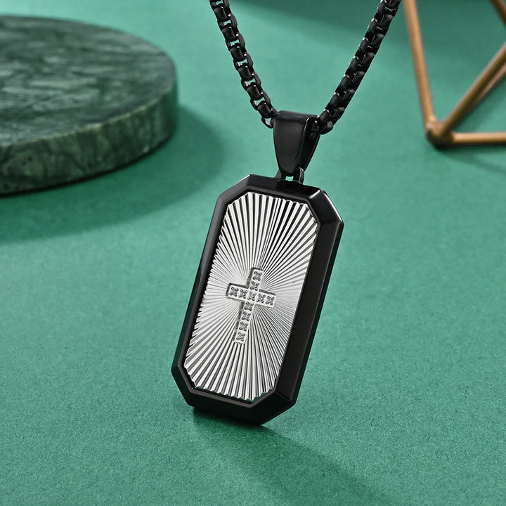 Stylish Two - Tone Cross Necklace: Four Faith - Inspired Designs