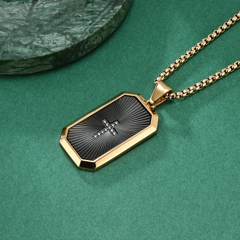 Stylish Two - Tone Cross Necklace: Four Faith - Inspired Designs