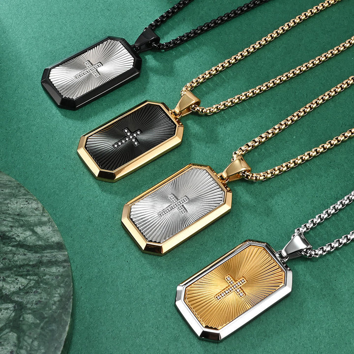 Stylish Two - Tone Cross Necklace: Four Faith - Inspired Designs