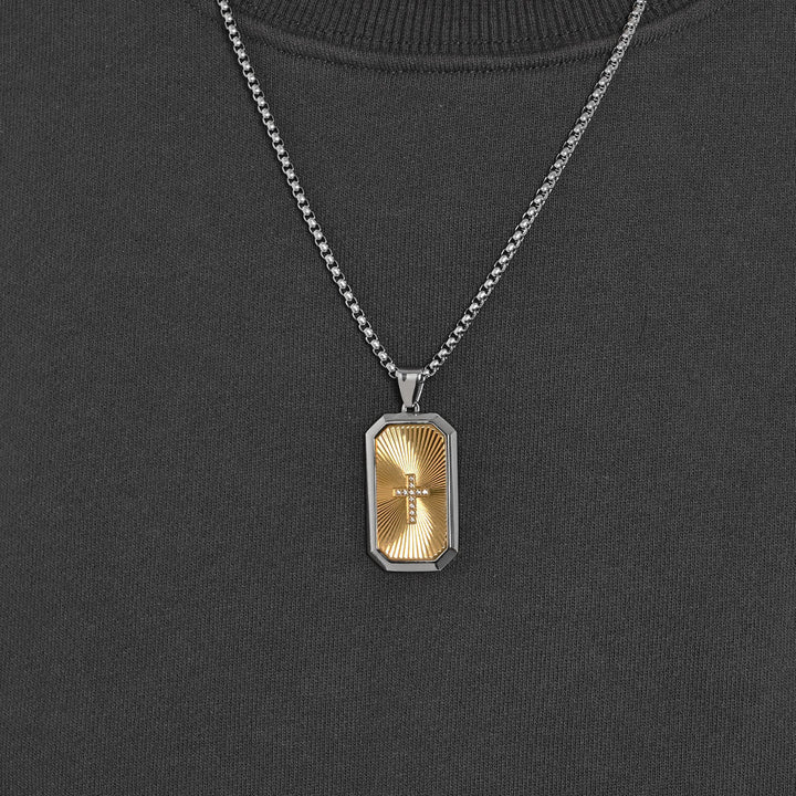 Stylish Two - Tone Cross Necklace: Four Faith - Inspired Designs