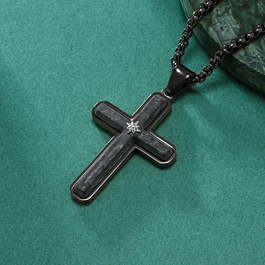 Two - Tone Cross Necklace: Faithful Elegance in Metallic Styles