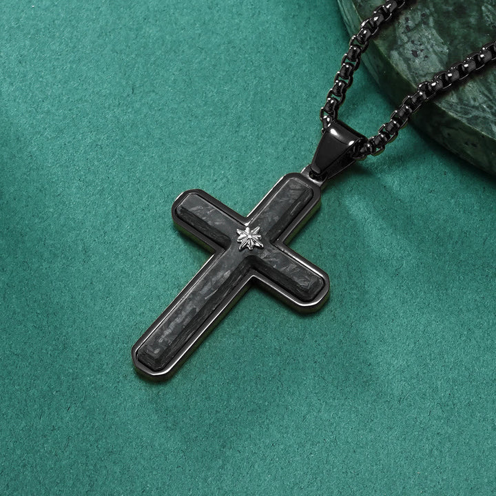 Two - Tone Cross Necklace: Faithful Elegance in Metallic Styles