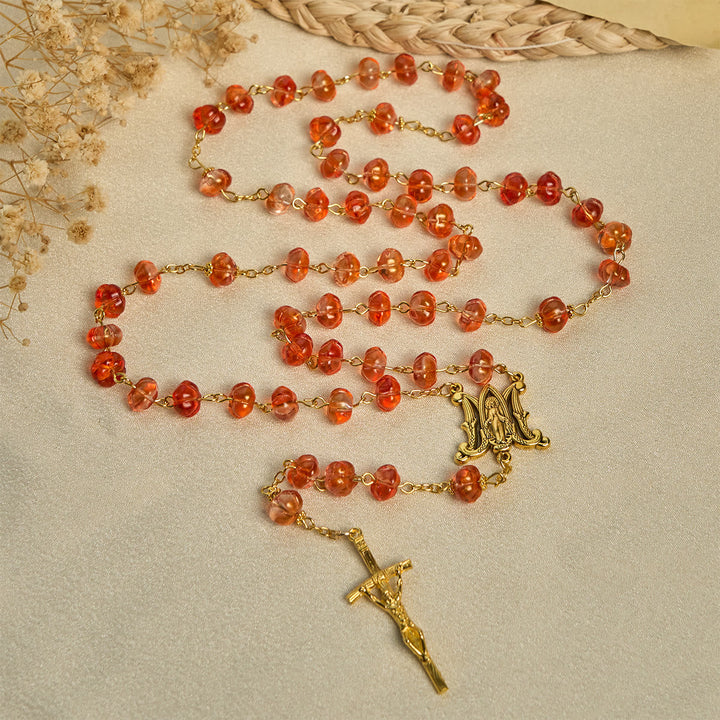 Pumpkin - Shaped Beads Rosary, Bracelet