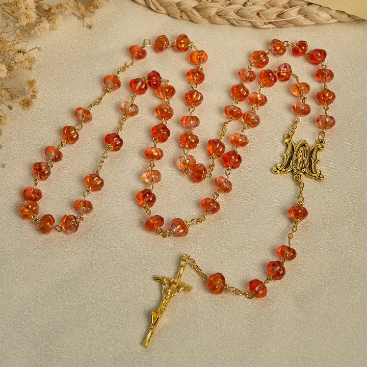 Thanksgiving Gift: Sacred Pumpkin Beads Rosary | Honoring God’s Grace in the Form of a Pumpkin